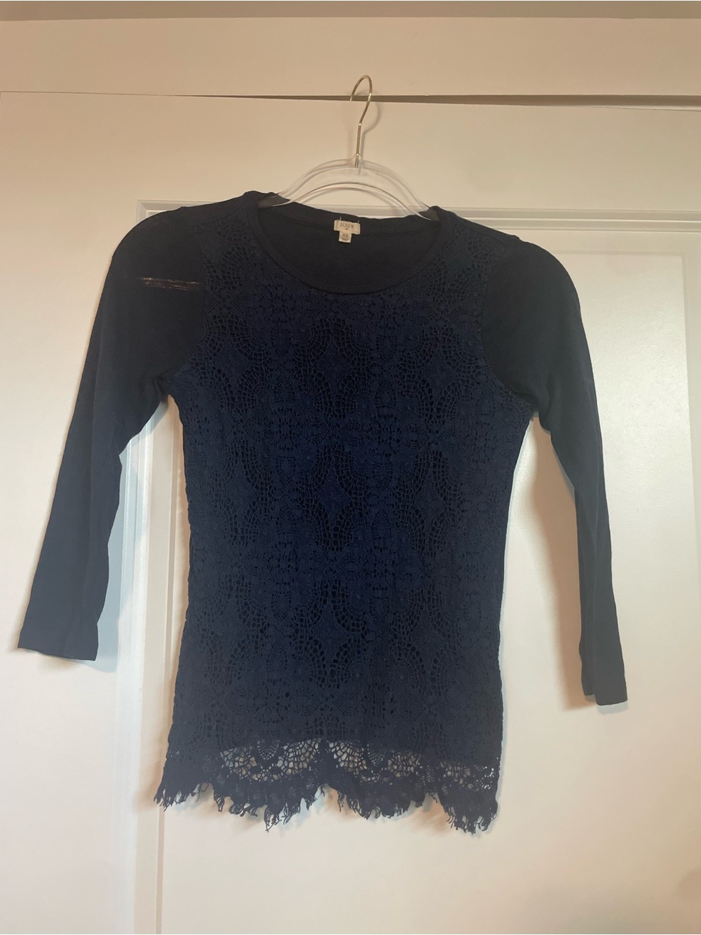 J. Crew Navy Lace Blouse